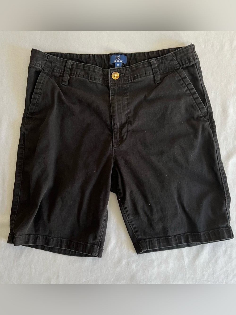 Men’s George Black Flat Front Men's Shorts Size 30W
